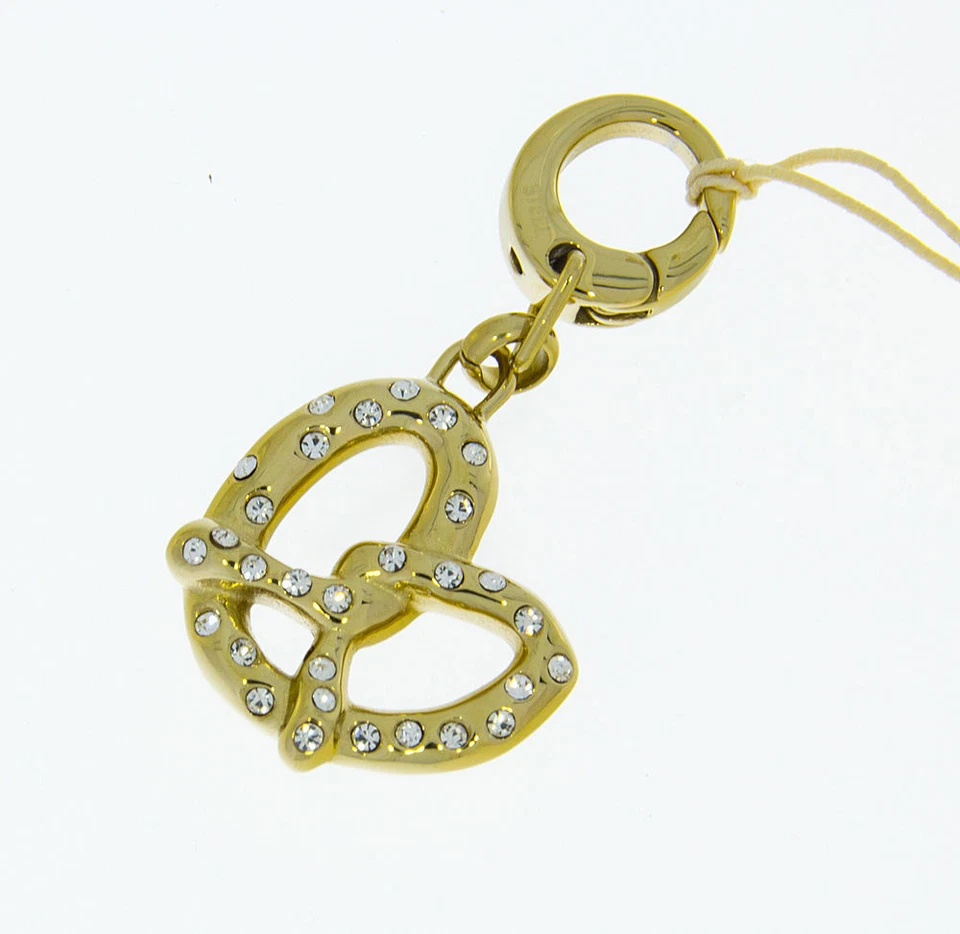 Charm Charms Anhänger Fossil Brezel mit Strass Farbe gold Edelstahl JF00303710 - Bild 1 von 1