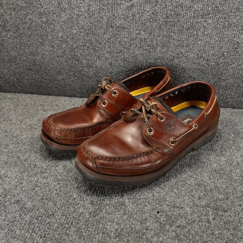 Scarpe da barca Timberland mocassini slip on da uomo in pelle marrone misura 7 5 M 71026