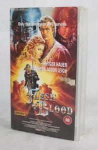 FLESH + BLOOD (1985) VHS PAL Video - Rare 1980s Classic! DISPLAY ONLY - Picture 1 of 4