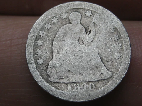 1840 Seated Liberty Half Dime- With Drapery, About Good Details Cover