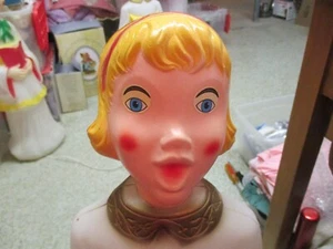 Vintage Empire Plastic Blow Mold Lighted Christmas Choir Singing blonde Girl #2 - Picture 1 of 8