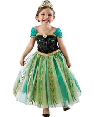 K.A. Kinder Kostüm Anna Eis-Prinzessin Kleid Frozen Mädchen Karneval Fasching