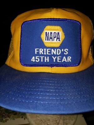 Sombrero Louisville Mfg NAPA Amarillo Azul Malla Snapback Amigos 45 Aniversario Foto 1 de 4