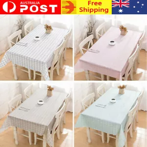 Rectangular Waterproof Table Cloth Tablecloth Dining Table Cover Home Party AU - Picture 1 of 16