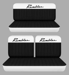 Fits 1966 Rambler classic 4dr sedan hardtop front 50-50 top and rear seat covers - Picture 1 of 1