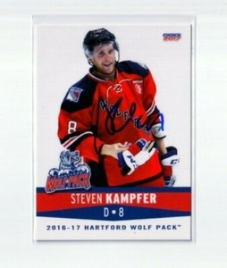 STEVEN KAMPFER autographed SIGNED '16/17 HARTFORD WOLFPACK team card