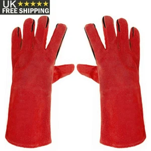 Log Burner Fire Heat Proof Resistant Gloves Wood Stove Welding Protective Mitts - Picture 1 of 14