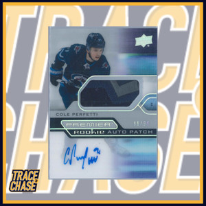 2021-22 Upper Deck Premier Hockey Cole Perfetti Acetate Rookie Patch Auto 86/99
