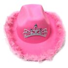 Tiara Decorated Fedoras in Pink with Sequins-Ornamented Selvege Party Accessory