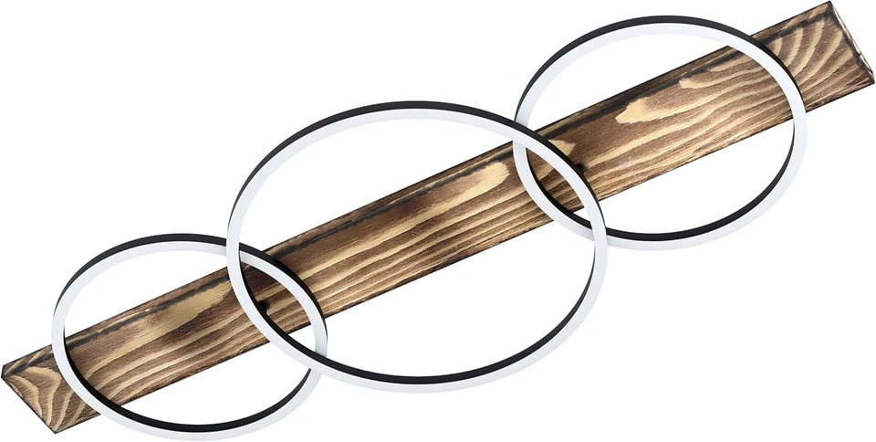 Eglo 99413 LED Boyal 3 Kreise Deckenleuchte Holz vintage EEK:E (Spektrum A-G) - Bild 1 von 4