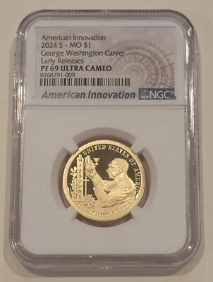 2024 S Proof American Innovation Missouri NGC PF69 George Washington Carver - Image 1 of 2