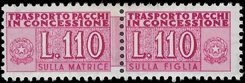VEGAS - 1956-58 Italy Parcel Post 110L - S# QY10  - MNH, Undist. OG - Cat= $325! Cover