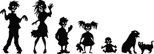 Walking Zombie Family Decal Sticker for Car Truck Window Funny Dead Family - Bild 1 von 1