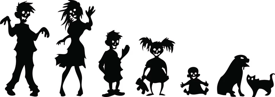  Walking Zombie Family Decal Sticker for Car Truck Window Funny Dead Family - Image 1 of 1