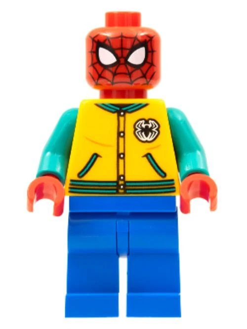 LEGO® Minifig sh0757 - Spider-Man - Bright Light Orange Letter Jacket - Image 1 of 1