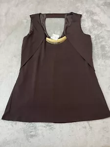 Deadstock! Y2K Cato Top Women's Size Small Brown Tank Gold 2000s Club Going Out - Picture 1 of 6