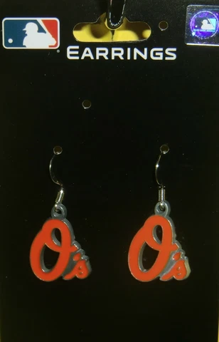 Baltimore Orioles Dangle Earrings (Zinc) Licensed MLB Baseball Jewelry Cover