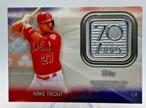 2021 Topps -Topps 70th Anniversary Manufactured Logo Patches Mike Trout #70LP-MT - Picture 1 of 2