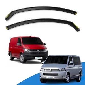 VW Transporter T5/T6/T6.1 2003-2024 2 Door Van Wind Deflectors 2pc Edgevisors - Picture 1 of 9