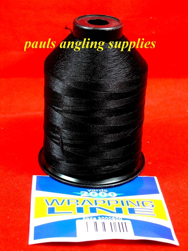 LINEAEFFE BULK SPOOL Fishing Rod Whipping Thread Nylon 2000 yds BLACK