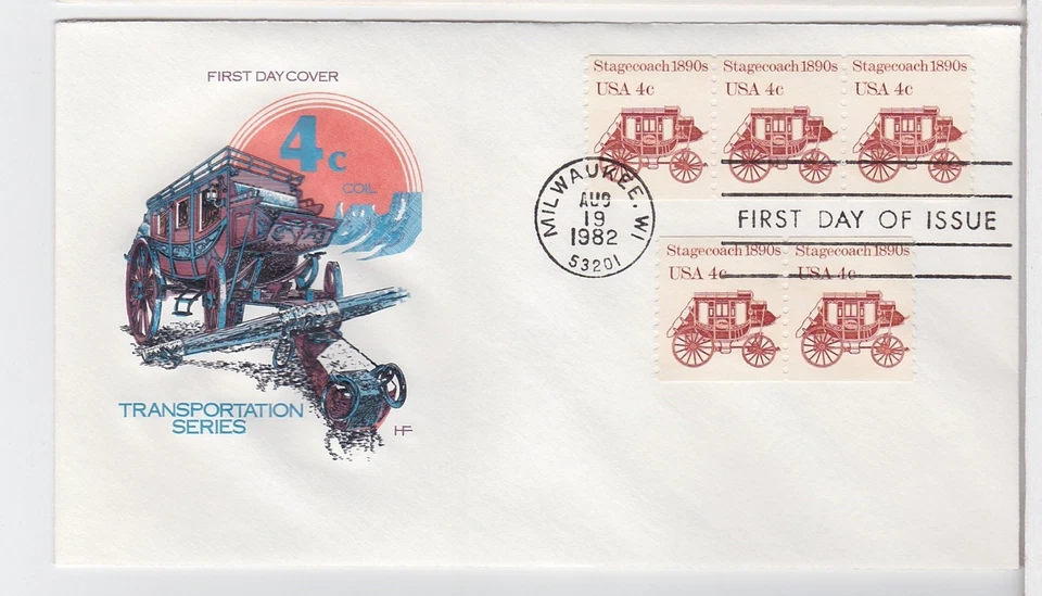 TurtlesTradingPost- Stagecoach Transportation 1982 #1898A FDC House of Farnam - Image 1 of 1