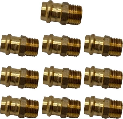 VN INFINITE QUALITY ProPress Fittings Male Adapter Press Brass Male NPT Adapter 3/4 Pack of 10