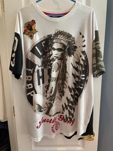 RARE HUSTLE GANG Tribal Girl KNIT T SHIRT Size 5XL White - Picture 1 of 13