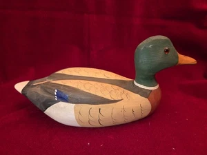 Señuelo de madera tallado y pintado a mano Mallard Drake pato de colección - caza - Imagen 1 de 8