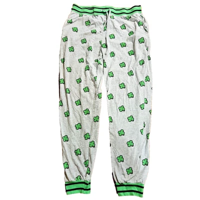 Four Leaf Clover Sleep Jogger Pants St Patricks Day Novelty Print  Size L Large - Image 1 of 4