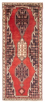 3'4" x 9'1" Vintage Hand-knotted Runner Rug Traditional Oriental Wool Carpet - Image 1 of 4