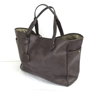 Authentic LOEWE Made in Spain Brown Heritage Leather Tote Bag Handbag Vintage - Picture 1 of 10