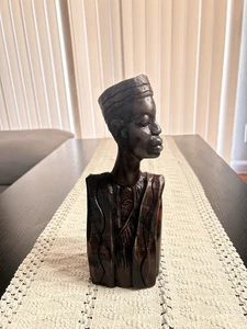 Rare Vintage African Wood Hand Carved Woman Tribal Folk Art Decor 10 Inch - Picture 1 of 8