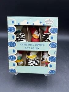 6er Set Vintage ~ Shiny Brite Weihnachtszwerge ~ Ornamente im Originalkarton - Bild 1 von 19
