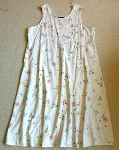VINTAGE Y2K Womens Dress-WILLOW RIDGE-US-beige floral linen maxi Cottagecore-2X - Picture 1 of 5