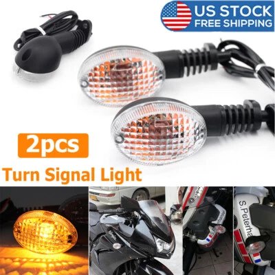 2 прозрачные светодиодные лампы указателя поворота для KAWASAKI NINJA 250R KLX 125/125L KLX250 - Изображение 1 из 4