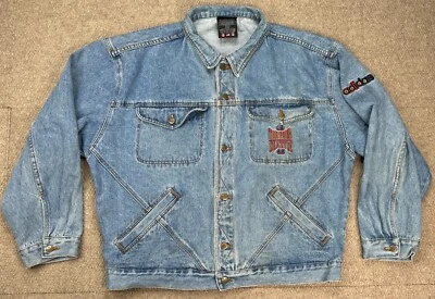 阿迪达斯 NCAA 男式 1995 年西雅图决赛四罕见复古卡车司机牛仔夹克尺寸 XXL — 第 1/4 张图片