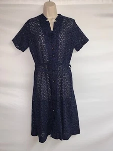 Vintage Quaker Lady Womens Dress Navy Blue see details TLC - Picture 1 of 9