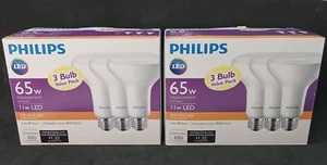 Phillips BR 30 65W Indoor Dimmable Flood Light Bulbs 6 Bulbs - Picture 1 of 5