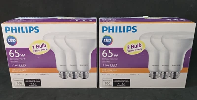 Phillips BR 30 65W/11W LED Indoor Dimmable Flood Light Bulbs 6 Bulbs - Image 1 of 4