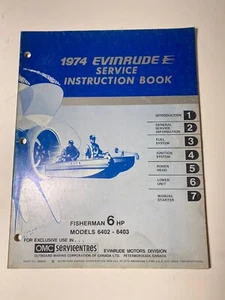 Evinrude 6HP  Service Instruction Book Manual Models Fisherman 6402 6403 OMC - Bild 1 von 3