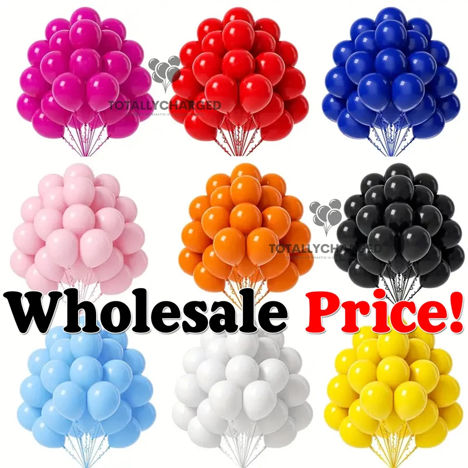 WHOLESALE BALLOONS 100-5000 Latex BULK PRICE JOBLOT Quality Any Occasion BALLONS - Image 1 of 1