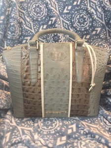 NEU Brahman K43999 Duxbury Schultasche silber Salbei Tarama neu ohne Etikett Geldbörse Handtasche - Bild 1 von 11