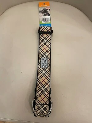 18) NEW RC Pets Adjustable Dog Clip Collar in Tan Tartan Design (WIDE LARGE) s,m - Image 1 of 2