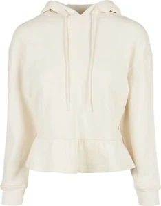 Urban Classics Damen Sweatshirt Ladies Organic Volants Hoody Whitesand - Picture 1 of 10