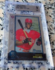 JIMMY ROLLINS 1998 Bowman International SP Rookie Card RC BGS 9 Phillies Champs