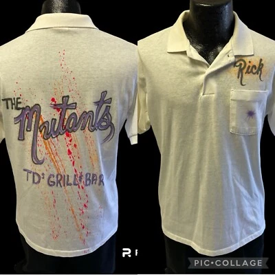 Vtg 80’s First Event MUTANTS TD's GRILL & BAR Rick Spray Paint Polo 50/50 Shirt - Image 1 of 4