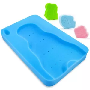 HALLO Baby Bath Sponge Soft Infant Bath Mat Newborn Cushion Odor Free (Blue) - Picture 1 of 9