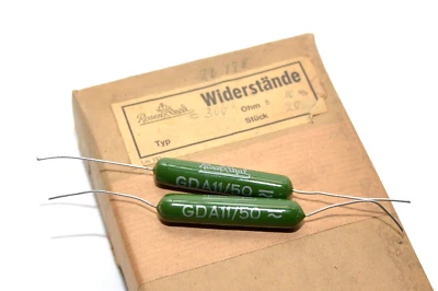 2x Vintage Leistungs-Widerstand von Rosenthal Typ GDA11/50, 300 Ohm / 15 W, NOS - Bild 1 von 3