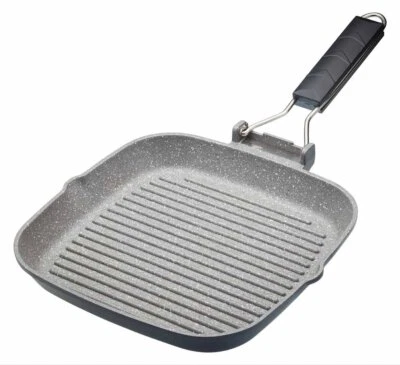 MasterClass Induktionsgeeignete Antihaft-Grillpfanne mit Klappgriff 24 cm 95"... - Bild 1 von 4