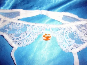 Vintage Nylon Spitzen Strapsgürtel 40 weiß Sissy Strumpfhalter Luwa NEU (sa69) - Bild 1 von 3